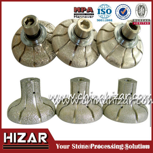 2014 New Product vacuum brazed granite router bit profile wheel